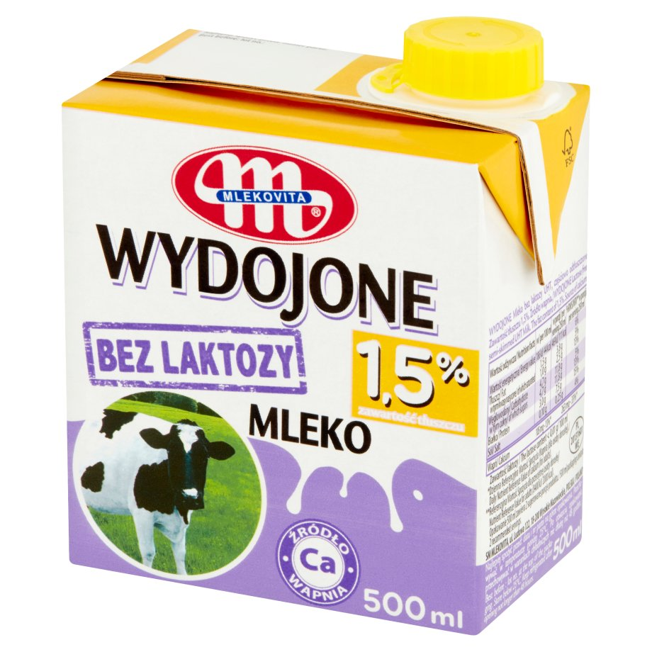 Mlekovita - Mleko bez laktozy UHT częściowo odtłuszczone 1.5 %