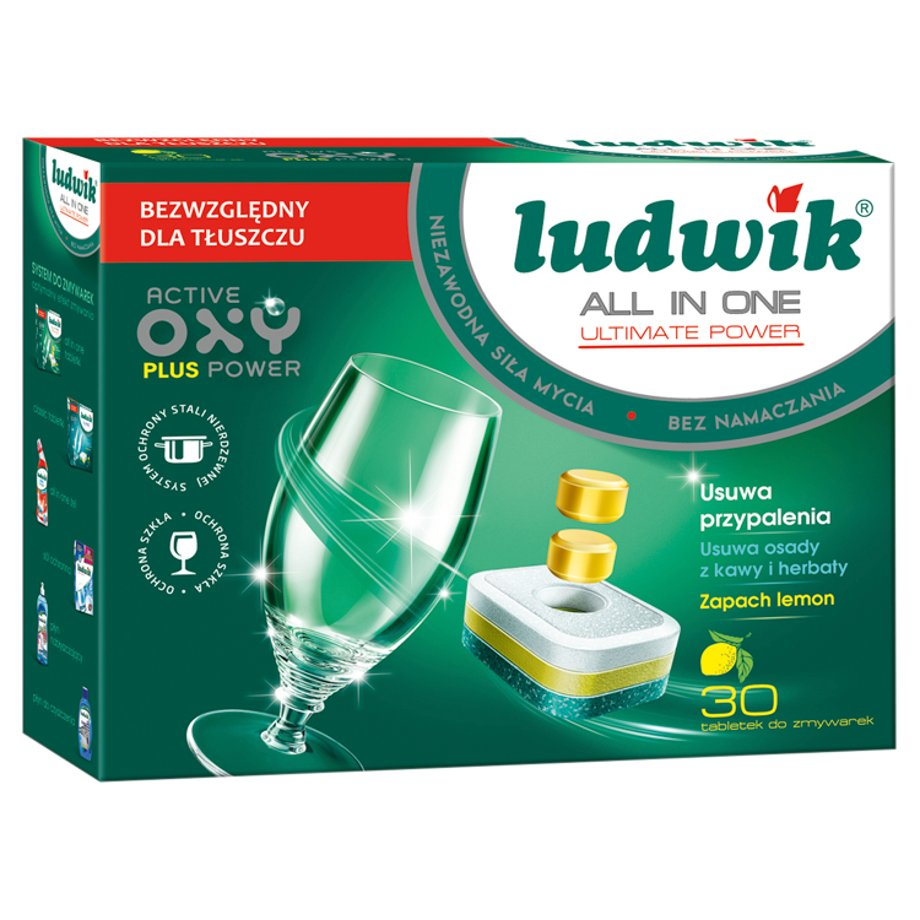 Фото - Таблетки для посудомийки Ludwik  Ultimate Power tabletki do zmywarki o zapachu lemon 