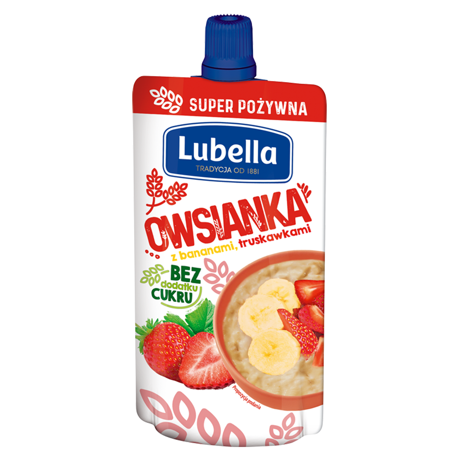Lubella - Owsianka z truskawkami i bananami